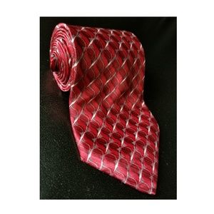 Umberto Bossi Men's Red Tie with Silver Lining